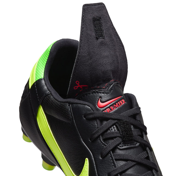 nike Premier III FG Black Volt Green Strike Bright Crimson