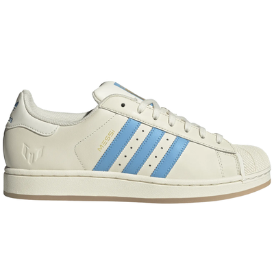 adidas Men’s Messi Superstar Sneaker Cream White Blue Burst Gold Met