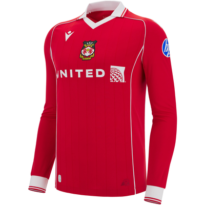 Macron Wrexham Afc 2025 26 Men’s Home Long Sleeve Stadium Jersey