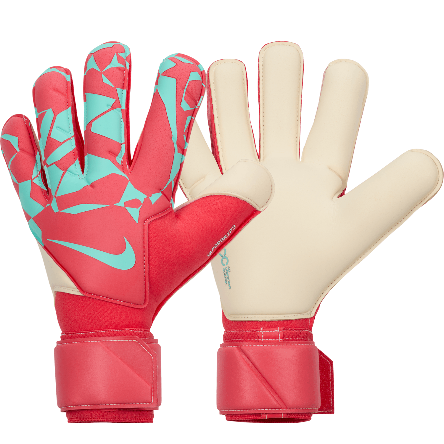 nike Vapor Grip 3 Goalkeeper Gloves Ember Glow Aurora Green