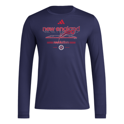 adidas New England Revolution Men's Long Sleeve Pregame Tee