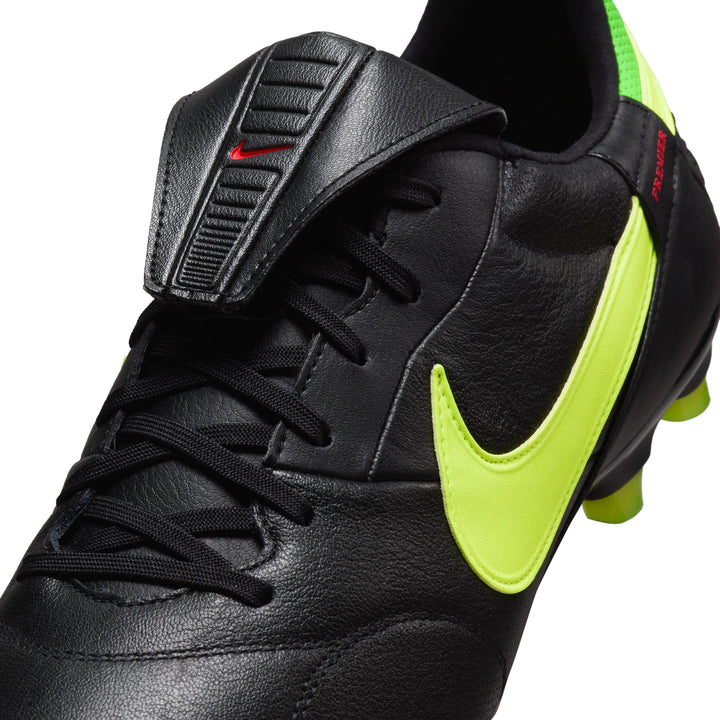 nike Premier III FG Black Volt Green Strike Bright Crimson