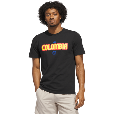 Camiseta negra con gráfico de gancho de la Copa del Mundo de adidas Colombia para hombre
