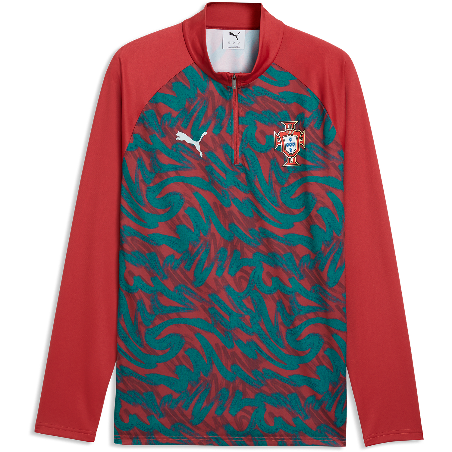 Puma Men's Portugal Red Quarter-Zip Top
