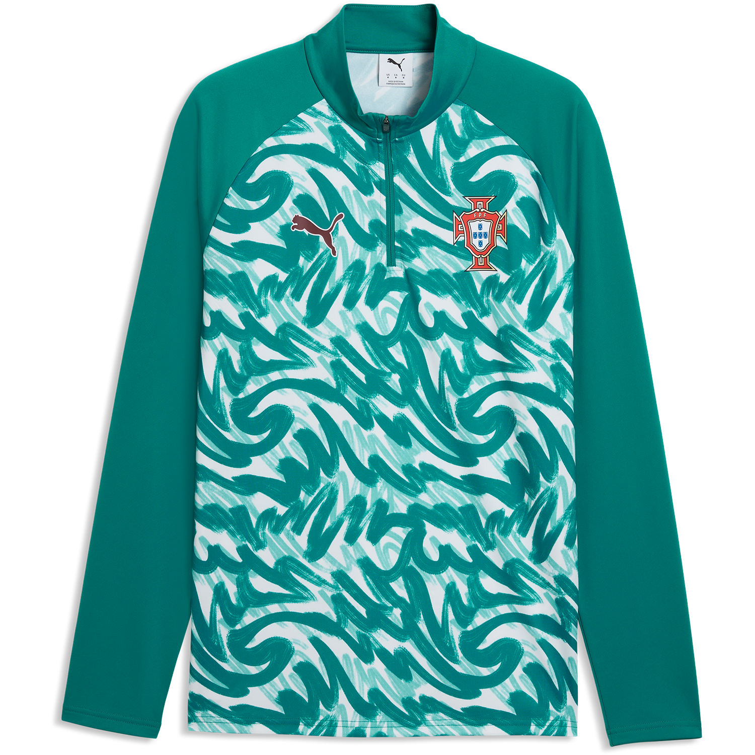 Puma Men's Portugal Green Quarter-Zip Top