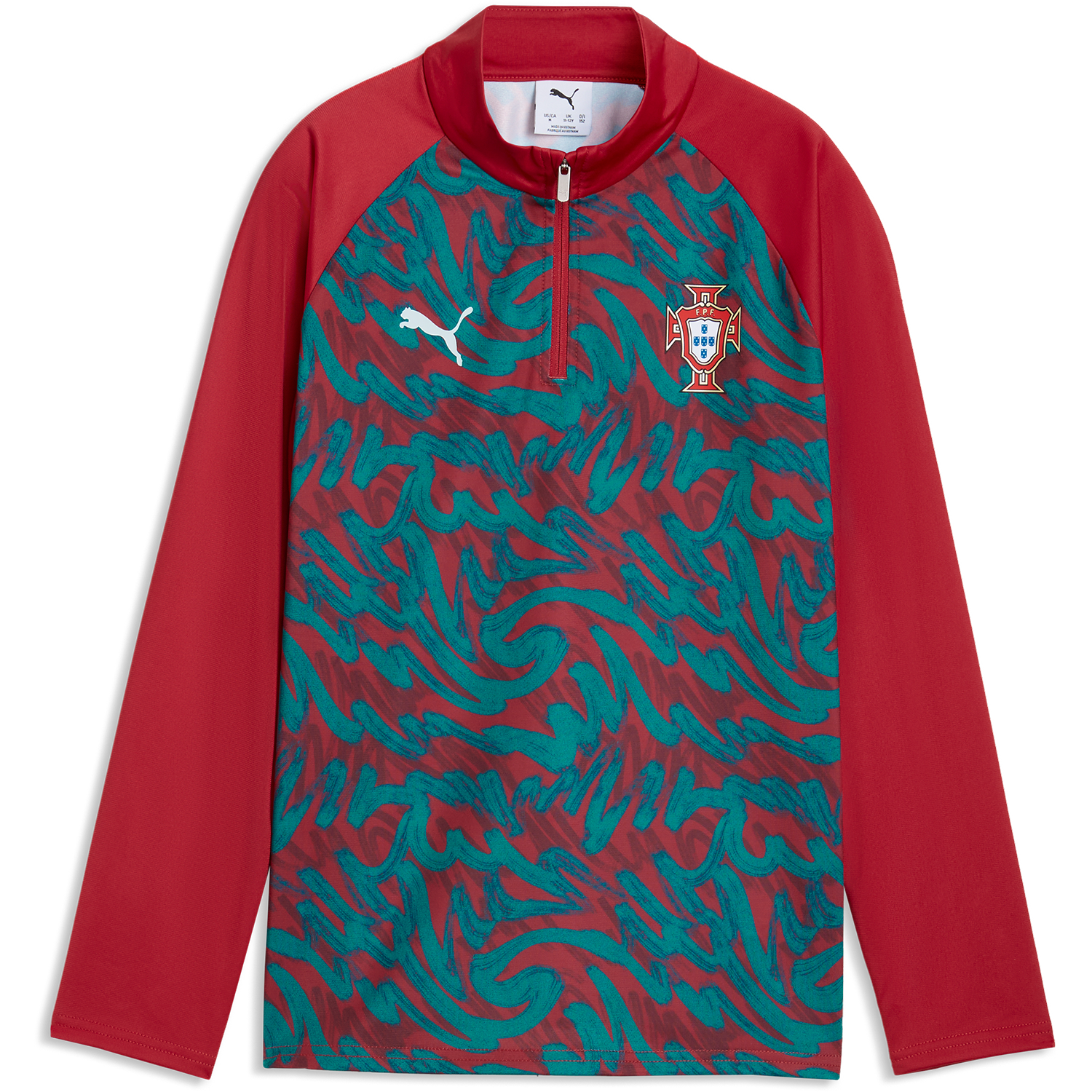 Puma Youth Portugal Red Quarter-Zip Training Top