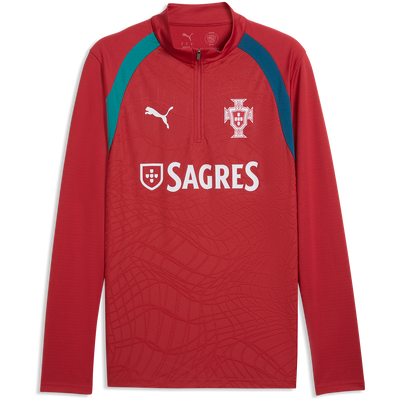 Top de entrenamiento Puma para hombre, Portugal rojo, con cremallera de un cuarto