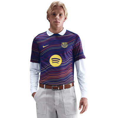 Nike FC Barcelona Men's Academy Pro Home Short-Sleeve Pre-Match Top