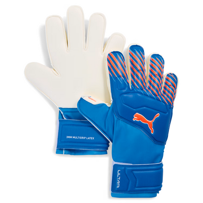 puma Ultra Match Protect Rc Youth Goalkeeper Gloves Ultra Blue Glowing Red