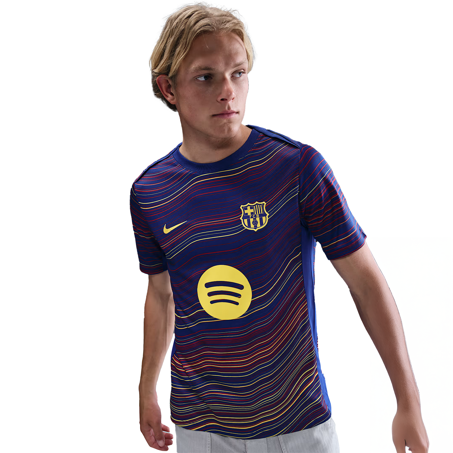 Nike FC Barcelona Men's Academy Pro Home Short-Sleeve Pre-Match Top