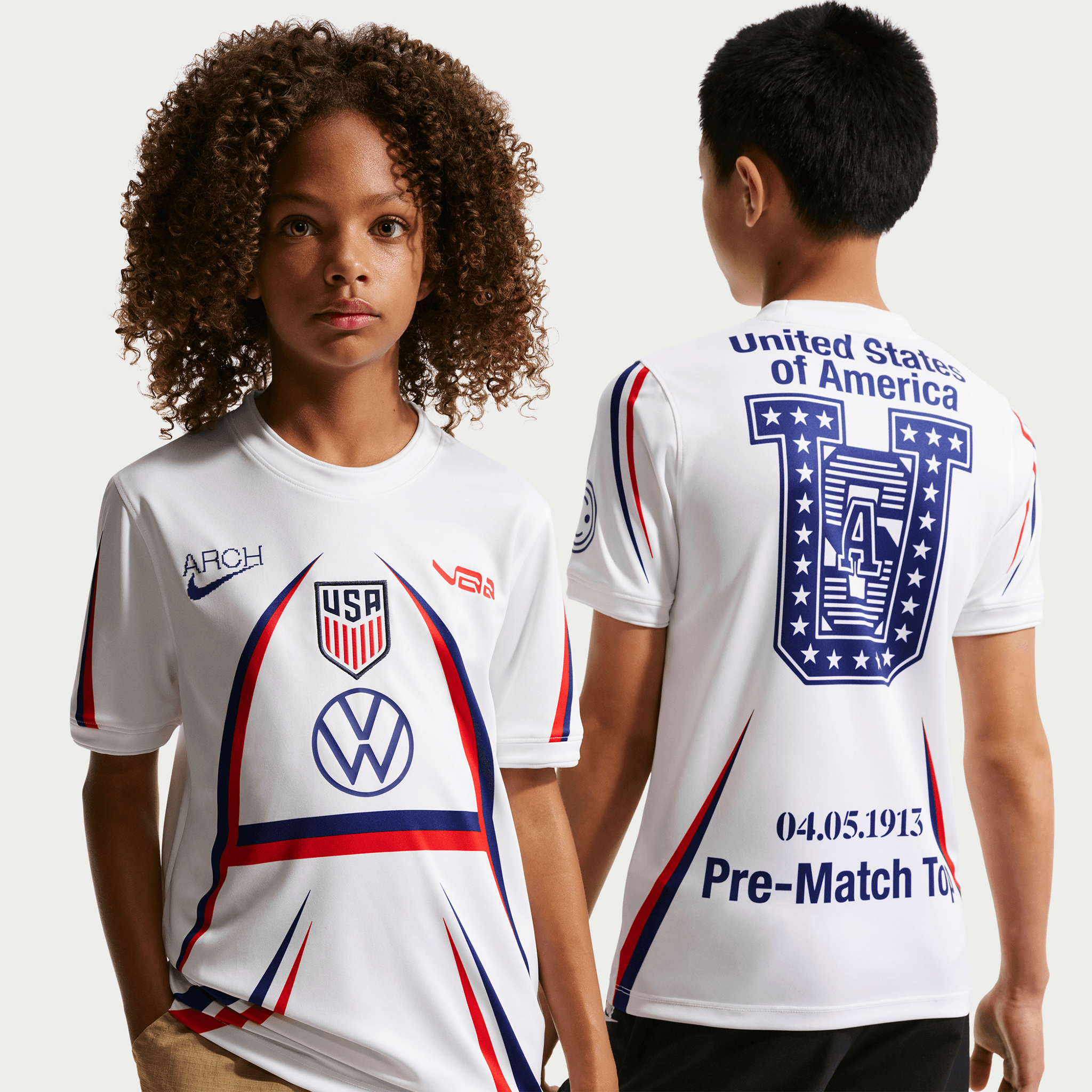 Nike x Virgil Abloh Archive Youth USA Dri-FIT Short Sleeve Pre-Match Top