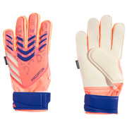 adidas Predator Youth Fingersave Goalkeeper Gloves Signal Coral White Lucid Blue
