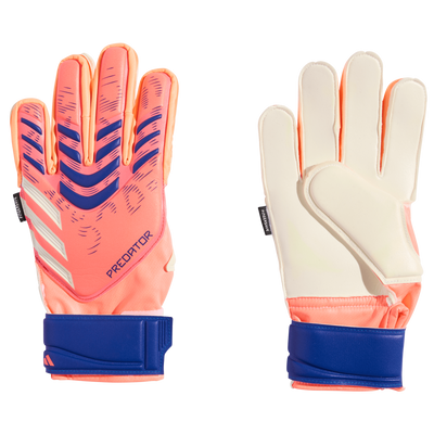 adidas Predator Youth Fingersave Goalkeeper Gloves Signal Coral White Lucid Blue