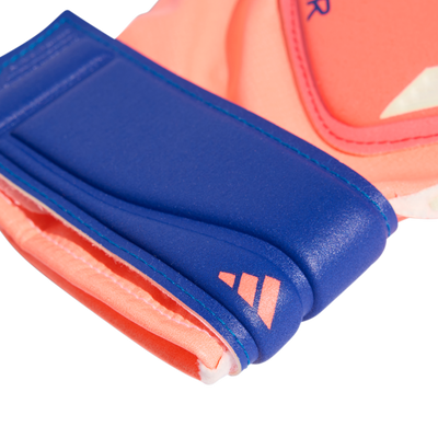 adidas Predator Youth Fingersave Goalkeeper Gloves Signal Coral White Lucid Blue