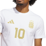 Camiseta blanca adidas Argentina Messi #10 para hombre