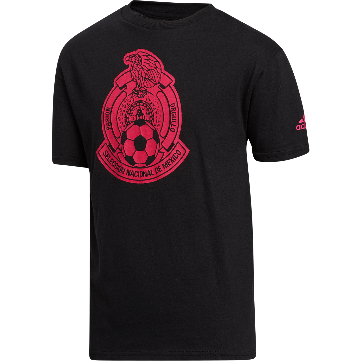 adidas Mexico Youth Magenta Crest Tee