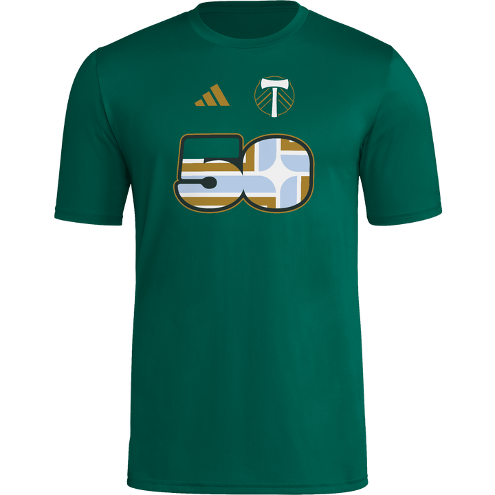 adidas Philadelphia Union Men’s Short Sleeve Pregame Tee Dark Green
