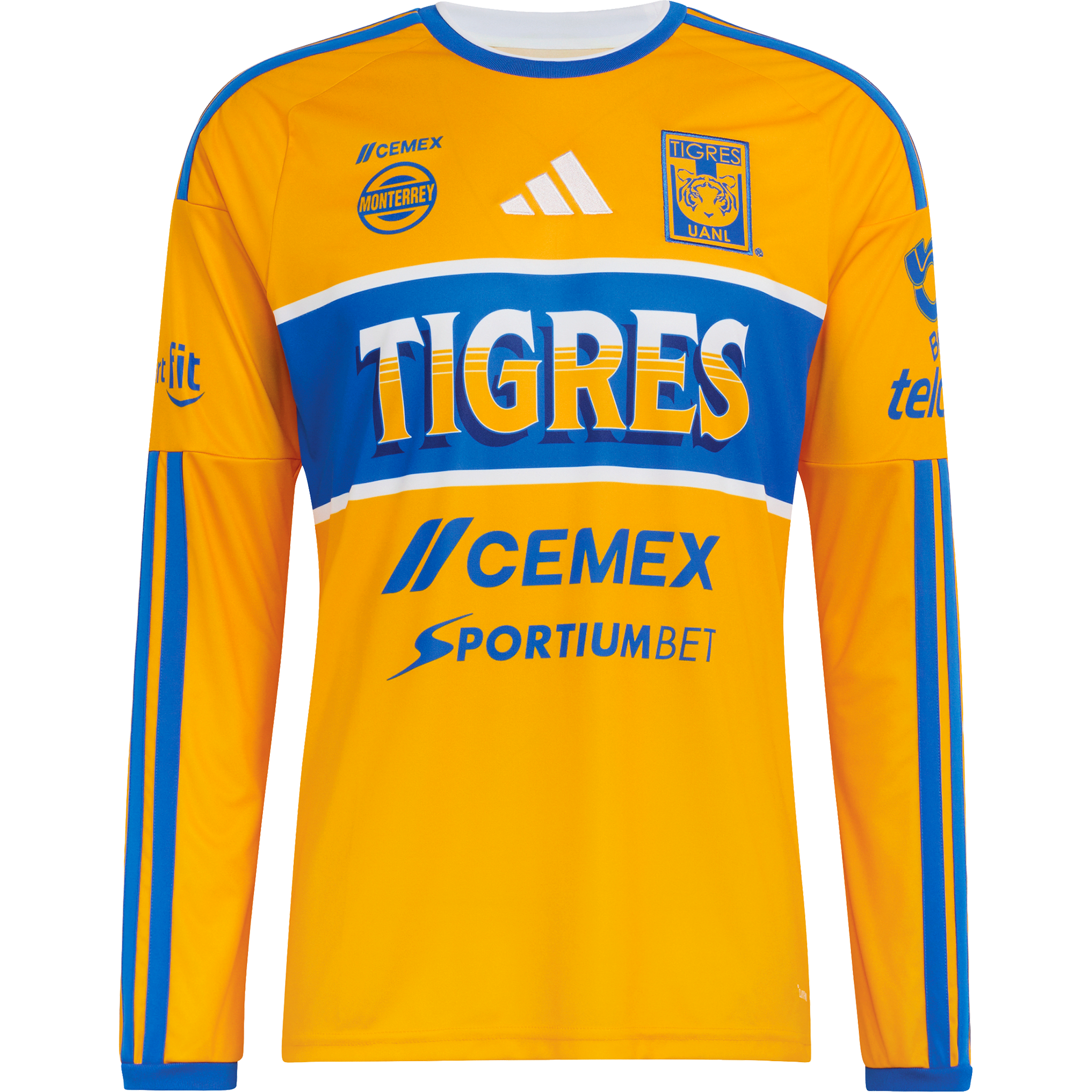 adidas Tigres Home 2026-27 Men's Long Sleeve Stadium Jersey
