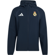 Cortavientos de viaje de tiro de Adidas Real Madrid con cremallera completa
