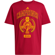 adidas España Camiseta de Campeones de la Copa del Mundo 2026 para Hombre (Rojo)