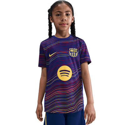 Nike FC Barcelona Youth Academy Pro Home Short-Sleeve Pre-Match Top