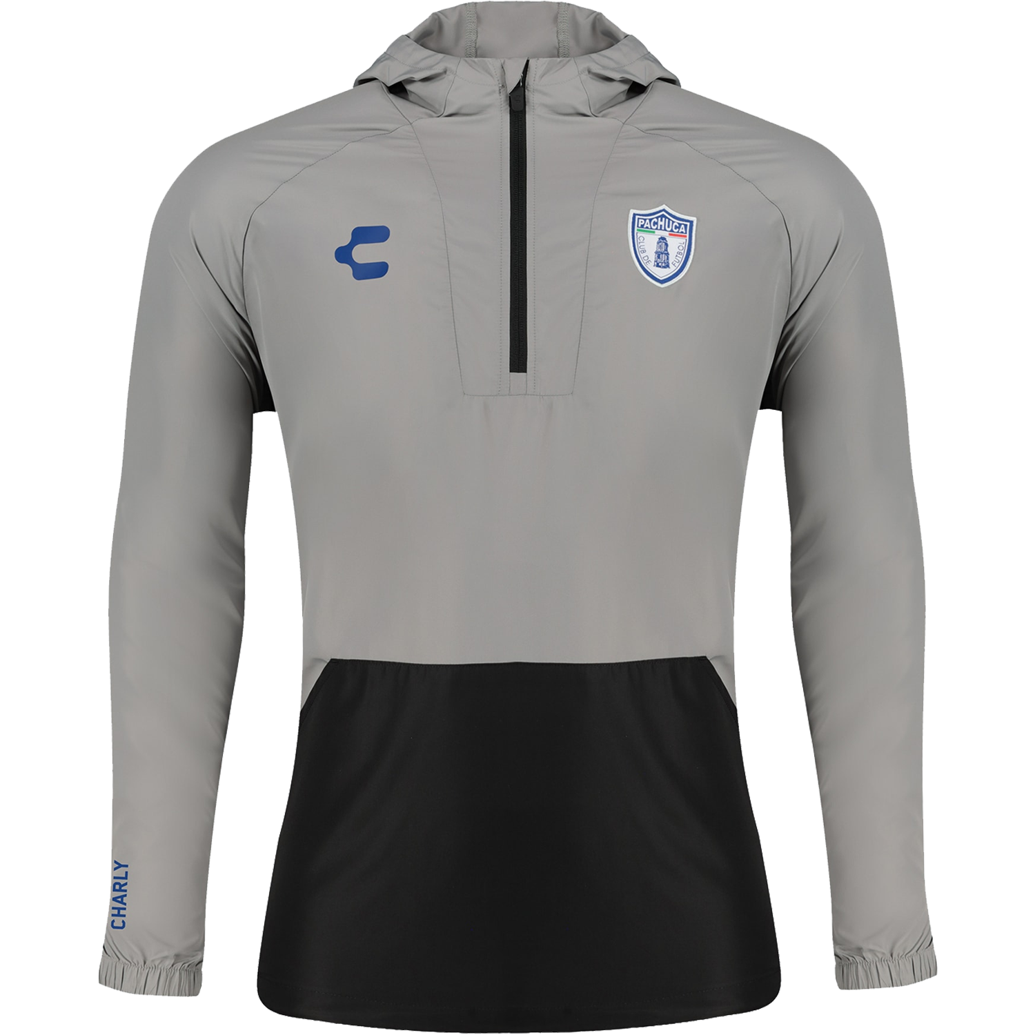 Chaqueta cortavientos Charly Pachuca con cierre de cuatro cremalleras para hombre