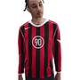 Camiseta Nike Total 90 Dri-FIT de manga corta con rayas rojas y negras para hombre