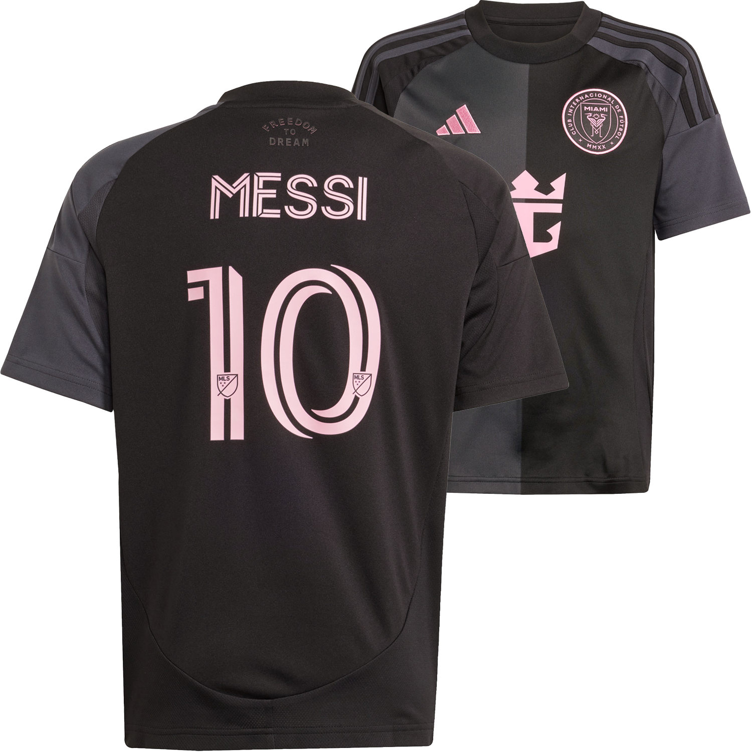 Camiseta adidas de visitante del Inter Miami 2025 para jóvenes de Lionel Messi