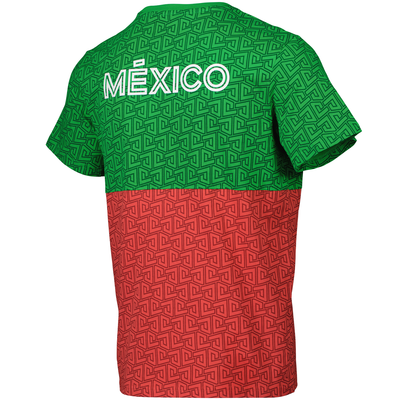 Camiseta de manga corta con estampado de bloques de México para hombre