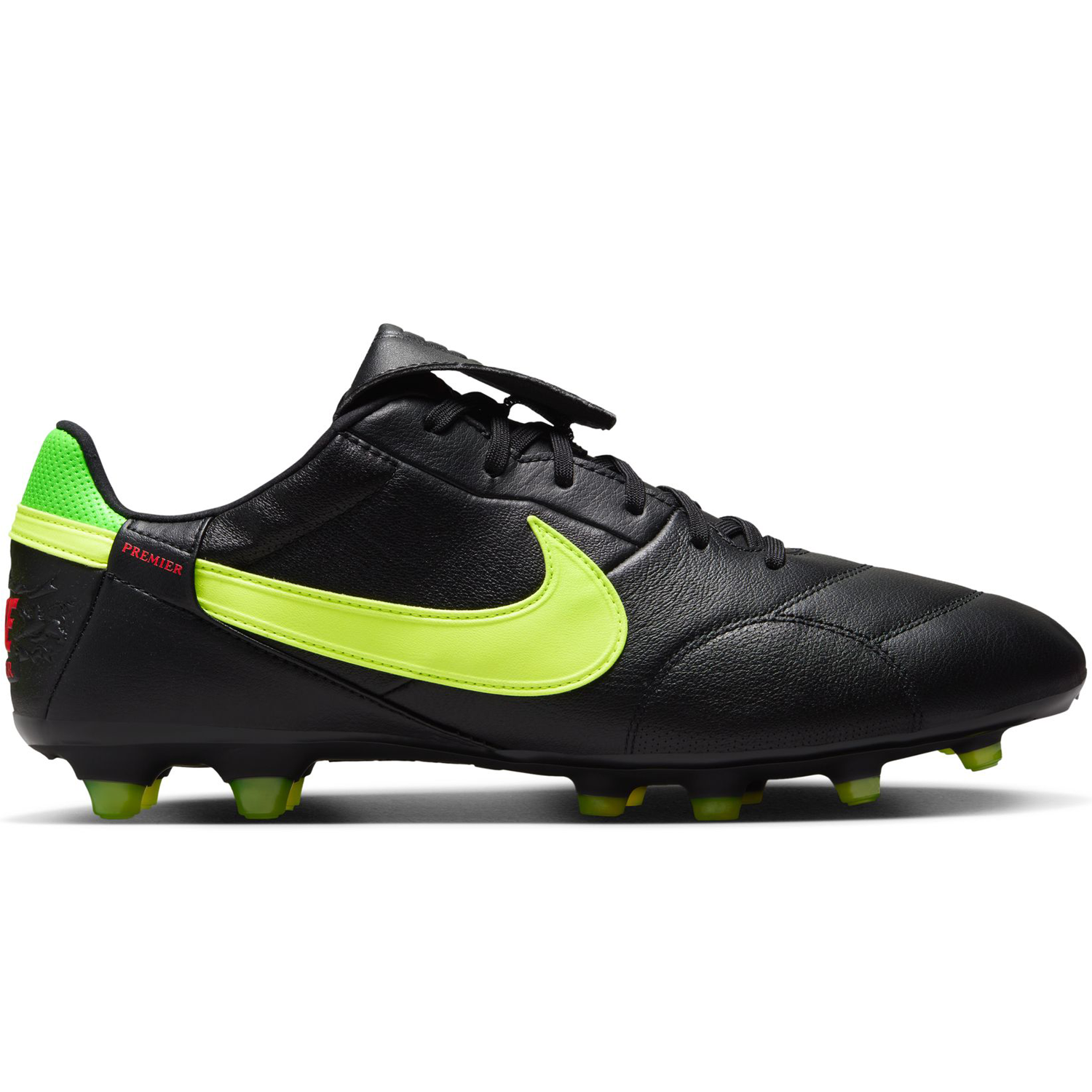 nike Premier III FG Black Volt Green Strike Bright Crimson