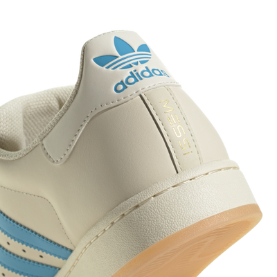 adidas Men’s Messi Superstar Sneaker Cream White Blue Burst Gold Met