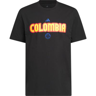 Camiseta negra con gráfico de gancho de la Copa del Mundo de adidas Colombia para hombre