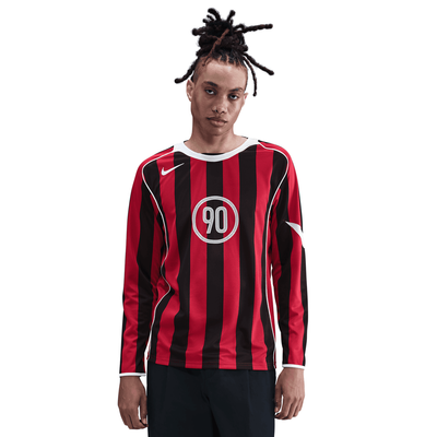 Nike Total 90 Men's Dri-FIT Short-Sleeve Red Black Stripe Jersey