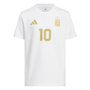 Camiseta adidas Argentina Messi #10 para jóvenes, color blanco