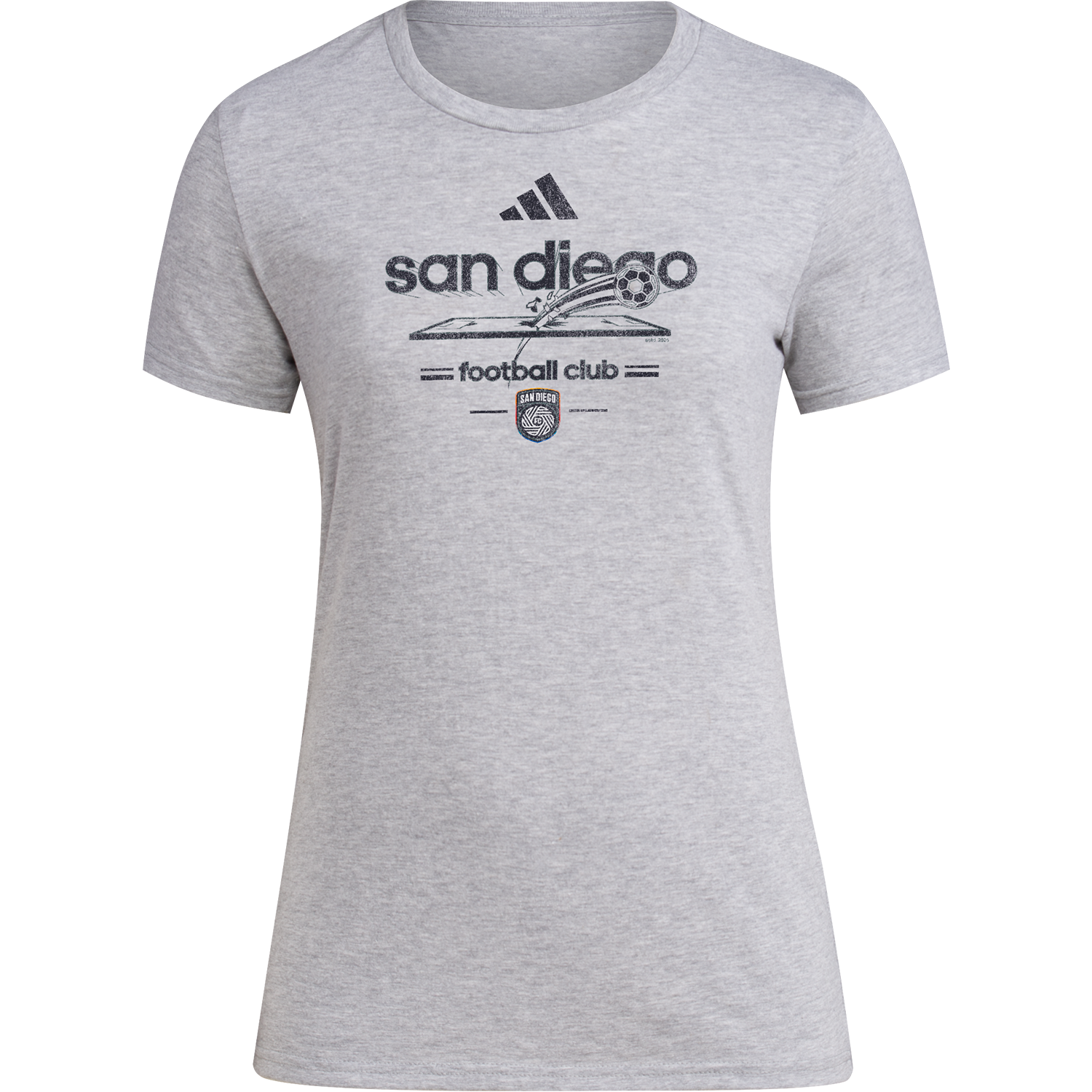 Camiseta vintage de manga corta adidas San Diego FC para mujer