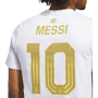 Camiseta blanca adidas Argentina Messi #10 para hombre