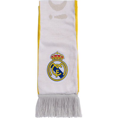 adidas Real Madrid Home Scarf White Bold Gold Lgh Solid Grey