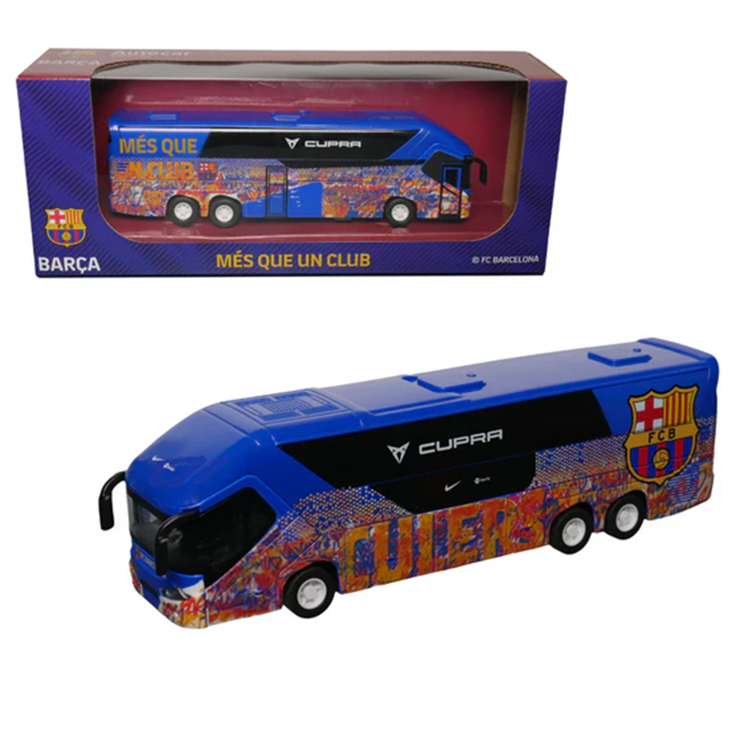 Minix Toy FC Barcelona Soccer Tour Bus 1:50 Scale