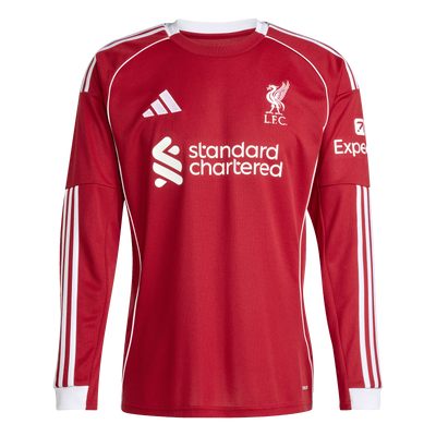 adidas Liverpool FC 2025 26 Men’s Home Long Sleeve Stadium Jersey