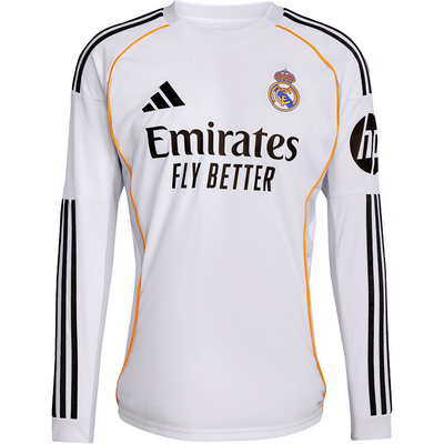 adidas Real Madrid 2025 26 Men’s Home Long Sleeve Stadium Jersey