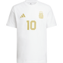 Camiseta blanca adidas Argentina Messi #10 para hombre