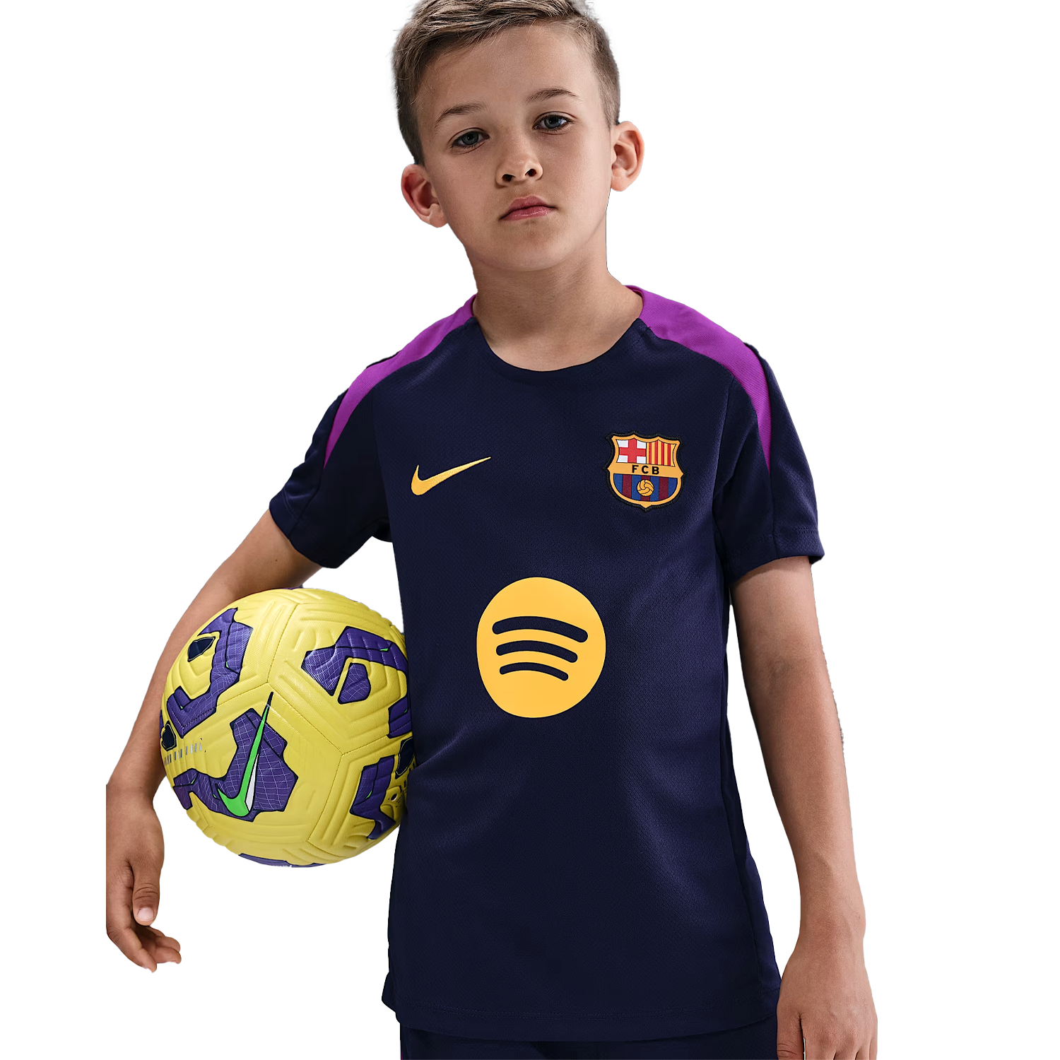 Camiseta de entrenamiento de manga corta Nike FC Barcelona Dri-FIT Strike para jóvenes