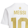 Camiseta adidas Argentina Messi #10 para jóvenes, color blanco