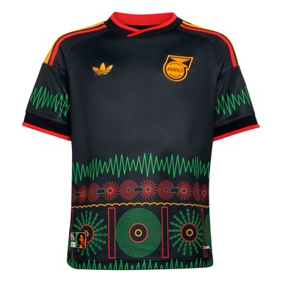 Camiseta juvenil de visitante adidas Jamaica 2026 x Bob Marley