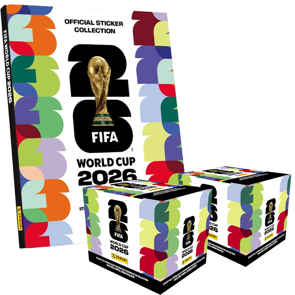 Panini FIFA World Cup 2026™ Official Sticker Bundle - Hardcover Album + 2 Sticker Boxes (50 Count Each)
