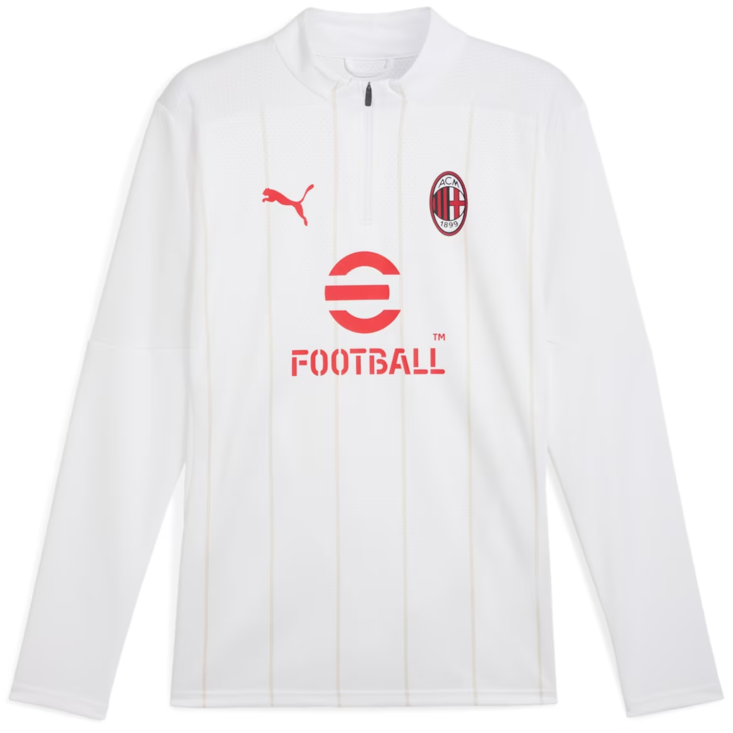 puma Ac Milan Men’s Quarter Zip Pre Match Training Top Puma White Putty