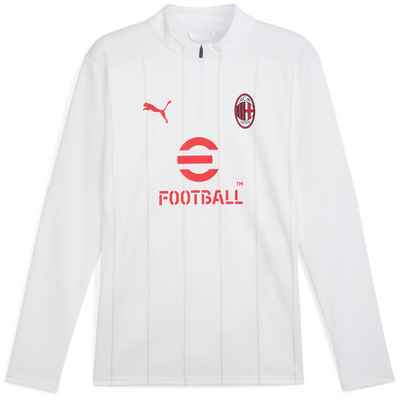 puma Ac Milan Men’s Quarter Zip Pre Match Training Top Puma White Putty
