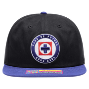 Fan Ink Cruz Azul Swingman Snapback Hat Black Blue