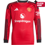 adidas Manchester United 2025-26 Youth Home Long Sleeve Stadium Jersey